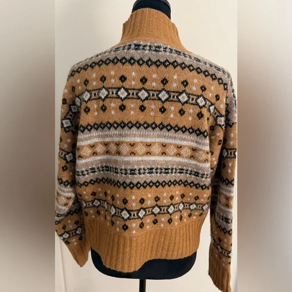 Marled Brown And Black Cowl Neck Sweater - Size S - Picture 3 of 4